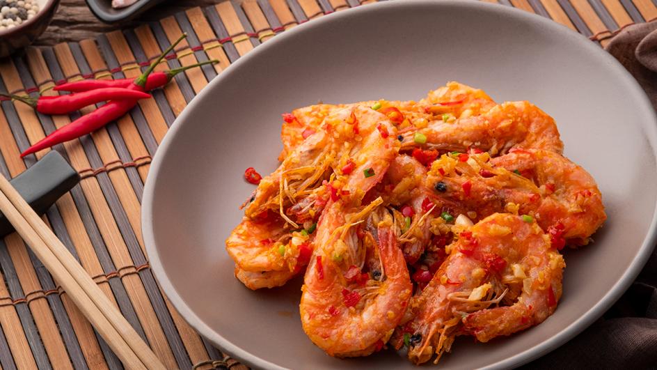 กุ้งผัดพริกขี้หนู