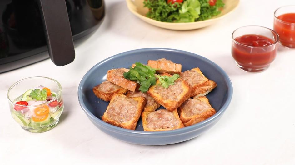 ขนมปังหน้าหมู จากหม้อทอดไร้น้ำมัน
