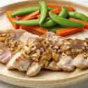 หมูย่างราดซอสกระเทียมพริกไทย
