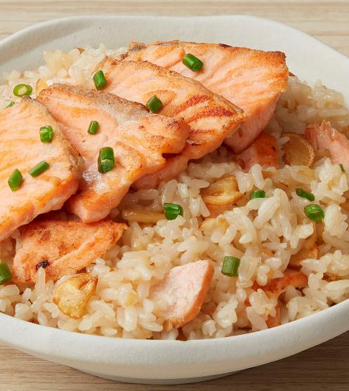 salmon-with-garlic-fried-rice